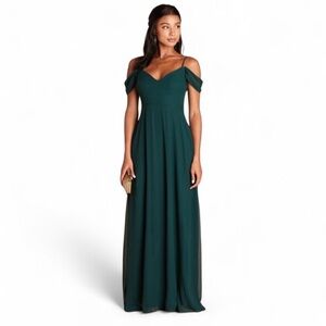 NWT Birdy Grey Devin Convertible Dress‎ Chiffon Emerald Size Medium